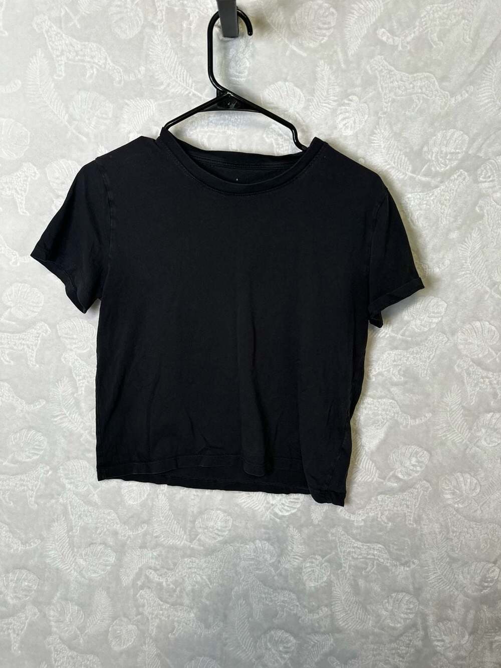 Everlane Organic Cotton Black Crop T-Shirt Size S